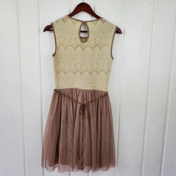 Weston Wear Anthropologie Sz Small Lace Sleeveless Dulcie Tulle Mini Dress - Picture 6 of 12